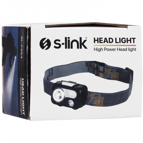 S-LINK SL-F354, 3W, LED, Pilli, Işık Ayarlı ve  Modlu, Kafa Lambası