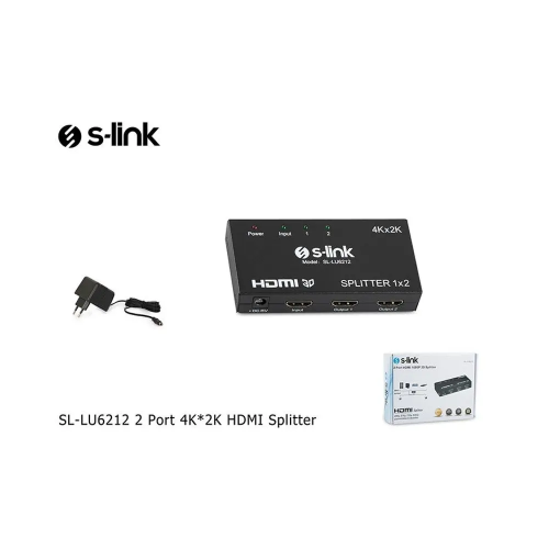 S-LINK SL-LU6212, 2 Port 4K/2K HDMI Splitter