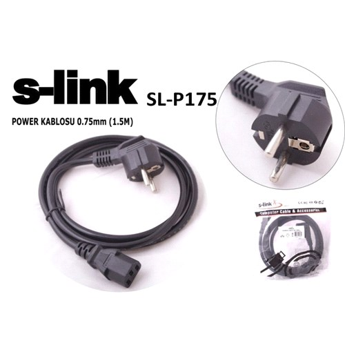 S-LINK SL-P175, Power Kablosu, 0.75mm, 1.5mt