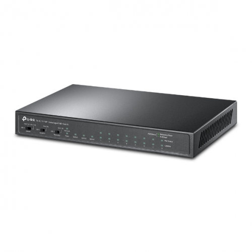 TP-LINK TL-SL1311MP, 8 Port, Megabit, PoE 124W, 2 Port Gigabit Lan, 1 Port GigaBit SFP, Yönetilemez, Masaüstü, Switch