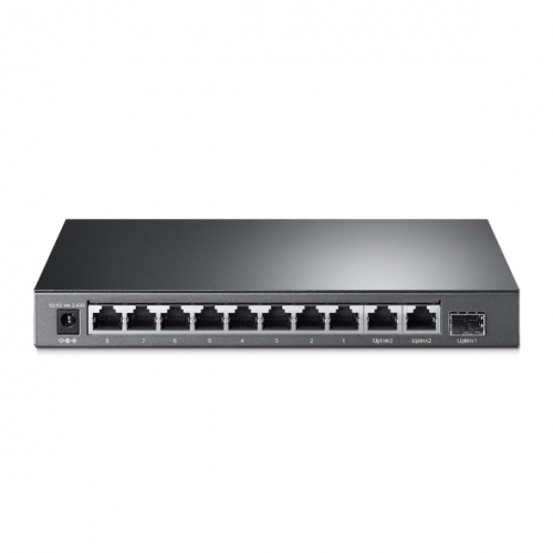 TP-LINK TL-SL1311MP, 8 Port, Megabit, PoE 124W, 2 Port Gigabit Lan, 1 Port GigaBit SFP, Yönetilemez, Masaüstü, Switch