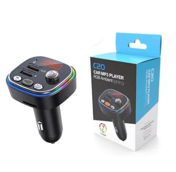 RGB Renkli Araba FM MP3 Çalar Kablosuz Bluetooth 5.0 C20
