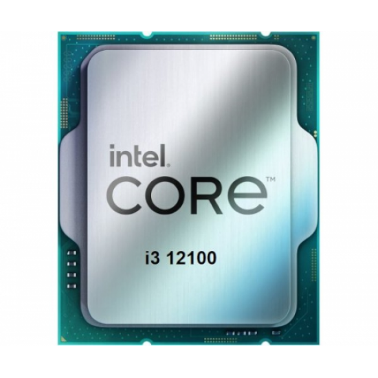 INTEL i3-12100 4 Core, 3.30Ghz, 12Mb, 89W,  LGA1700,12.Nesil, TRAY, (Grafik Kart VAR, Fan YOK)