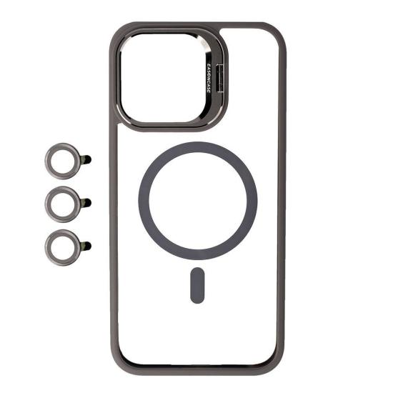 IP 15 Pro – Kılıf Kamera Lens Korumalı Standlı Lensli Kapak