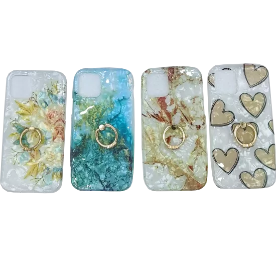 İphone 12 Mini - Yüzüklü Kılıf Karışık Desenli