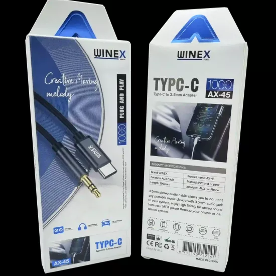 Winex AX-45 Type-C to 3.5mm AUX Dönüştürücü Kablo – 100cm