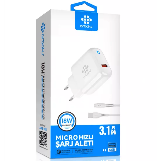 18W Micro Hızlı Şarj Aleti 3.1A USB Adaptör ARB-013