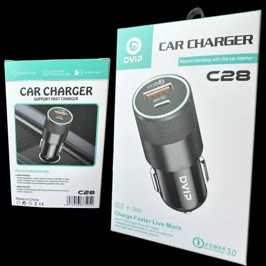 PD 20W + QC3.0 USB Hızlı Araç Şarj Başlığı Dvip C28