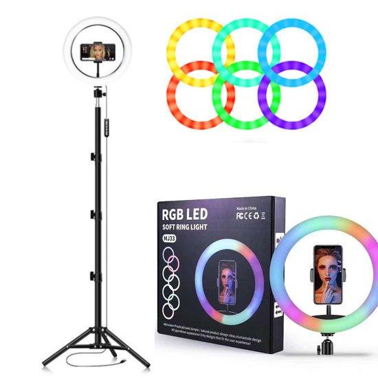 27 CM Rgb LED Soft Ring Light + Trıpod Ayak Telefon Tutucu  MJ26