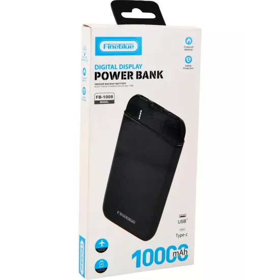 Fineblue FB-1008 Powerbank 10000 Mah Digital Display Type-C Usb