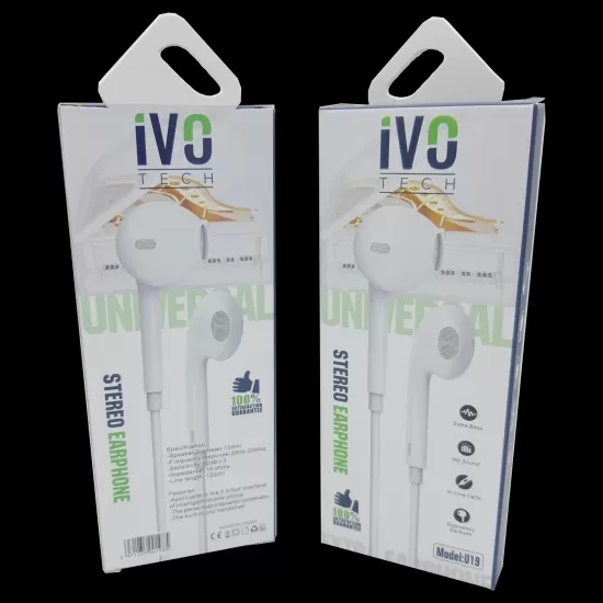 U19 3.5 Giriş Kablolu İphone Samsung Kulaklık İvo Tech