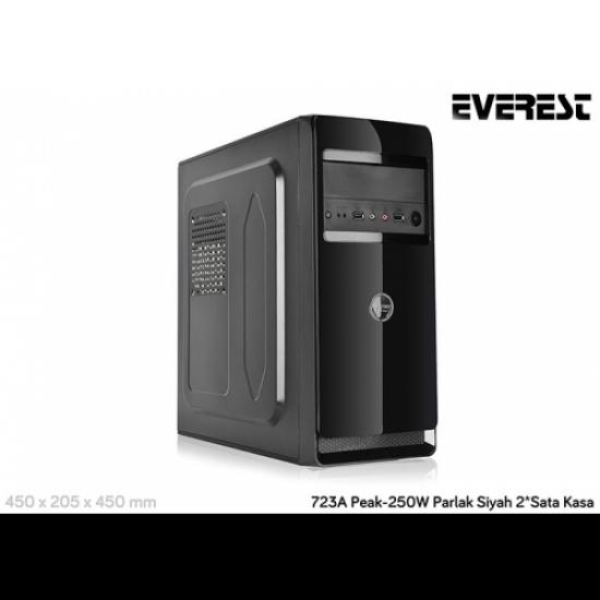EVEREST 723A, Piano Black, 250W, Kurumsal, ATX, KASA (Siyah)