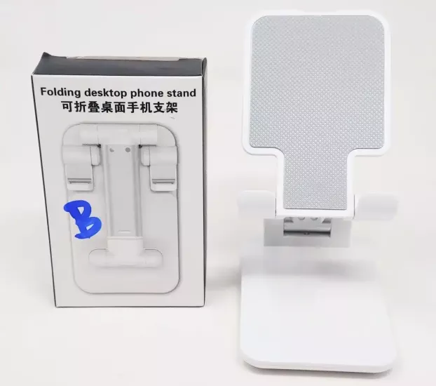 (Siyah - Beyaz) Profesyonel Ayarlanabilir Telefon Tutucu Stand Folding
