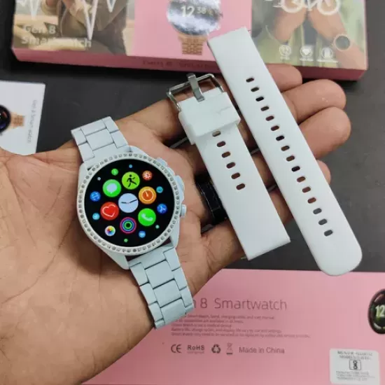 (Silver) Smart Watch 8 Gen 42mm Kadın Akıllı Saat Sesli Görüşmeli GEN8