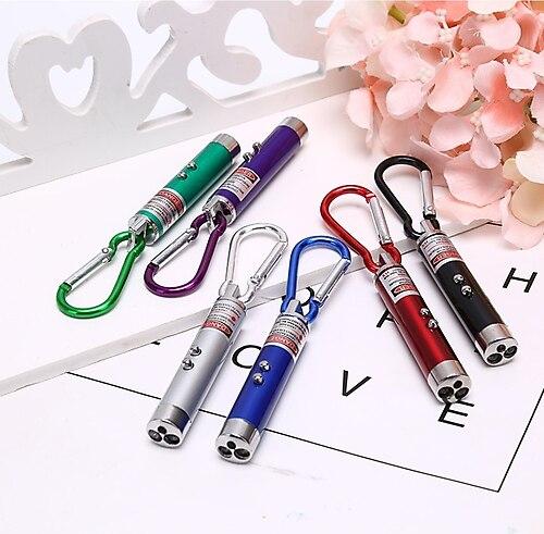 3 Fonksiyonlu Kırmızı Led Lazer - Beyaz Işıldak Anahtarlık