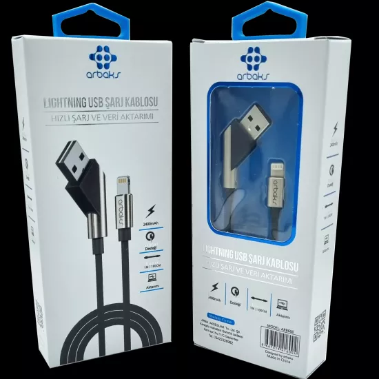 (İphone) Metal Hızlı Şarj Ve Veri Aktarımı Arbaks ARB600