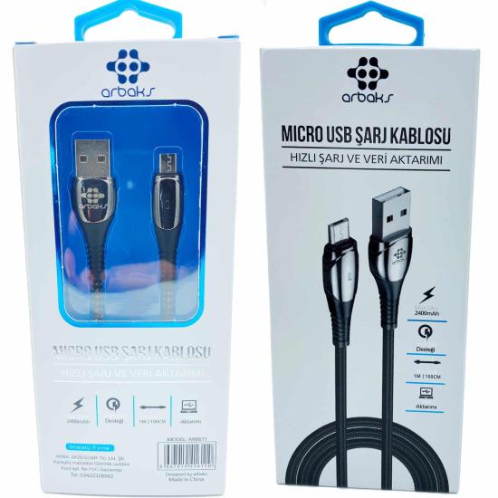 (Micro) Metal Hızlı Şarj Ve Veri Aktarımı Arbaks ARB611