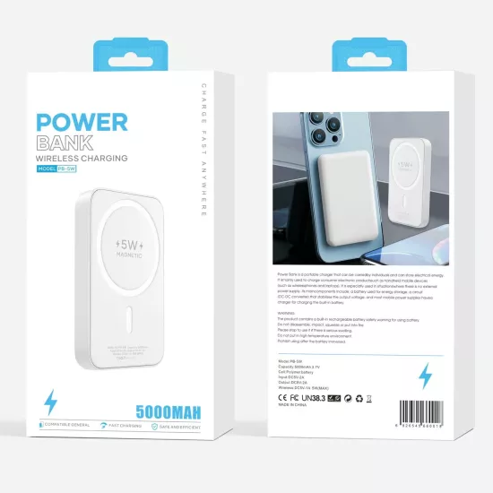 5000 Mah Magsafe Beyaz Powerbank 5W PB-5W