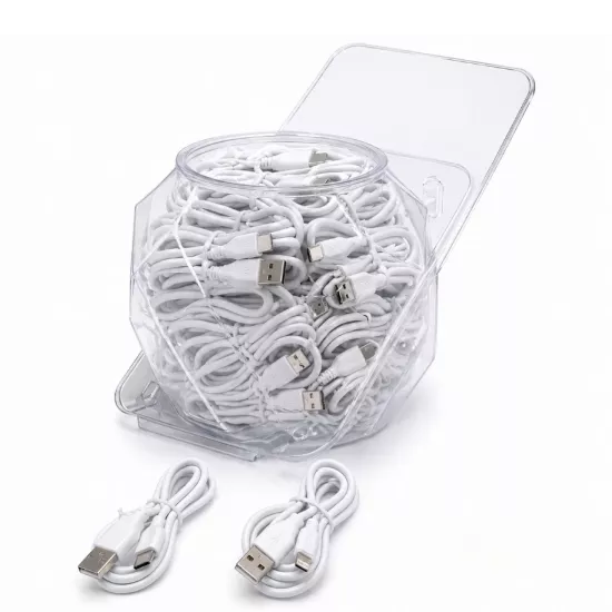 60 Adet Karışık Şarj Kablosu Seti (30 Type-C + 20 iPhone + 10 Micro) Fanus Paket
