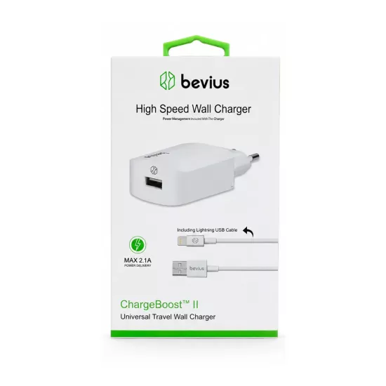 Lightning Beyaz 10W Kablolu Duvar Şarj Cihazı BVS-CH416