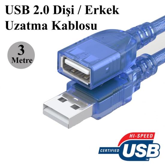 3 Metre 2.0 Usb Uzatma Kablo Concord C-540
