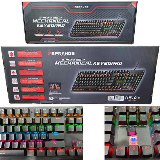 9 Farklı RGB Aydınlatma Mekanik Anahtar Klavye Spranger MK-10