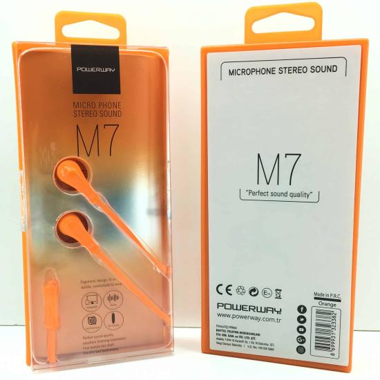 M7 Mikrofonlu Kulaklık (TURUNCU) PowerWay
