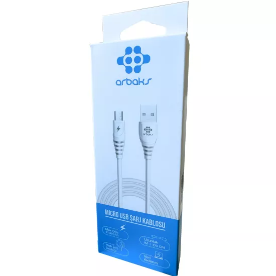 Micro 2400 Mah 1M Usb Şarj Kablosu Arbaks ARB100(RENKLİ)