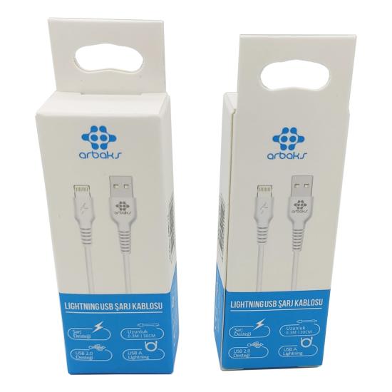 (iphone) 30 CM Powerbank Kısa Şarj Kablosu Arbaks ARB112