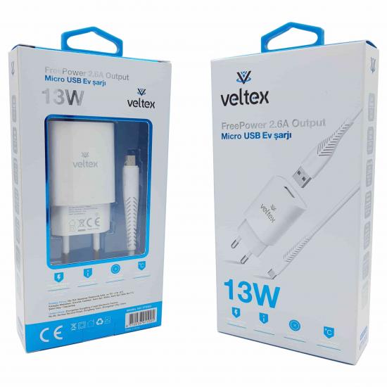 13W 2.6A Micro Şarj Aleti Veltex VTX002