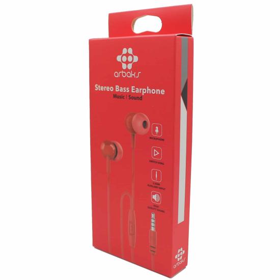 Mikrofonlu Stereo Bas Kulaklık Arbaks ARB-220 (Kırmızı)