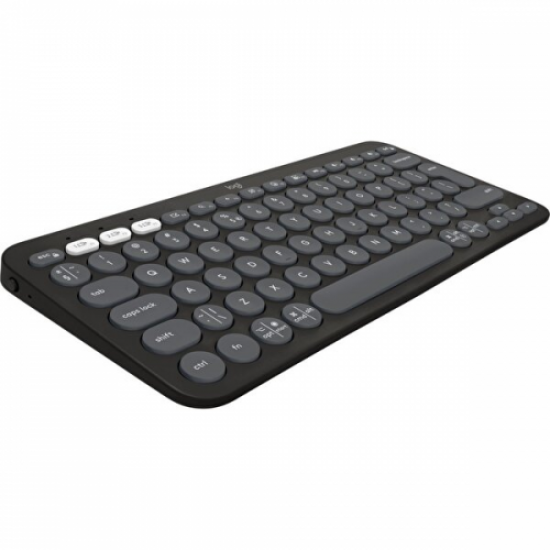 LOGITECH K380S, Pebble Keys 2,  Siyah, 920-011859, Bluetooth, Türkçe, Q, Multimedya, Mini Klavye