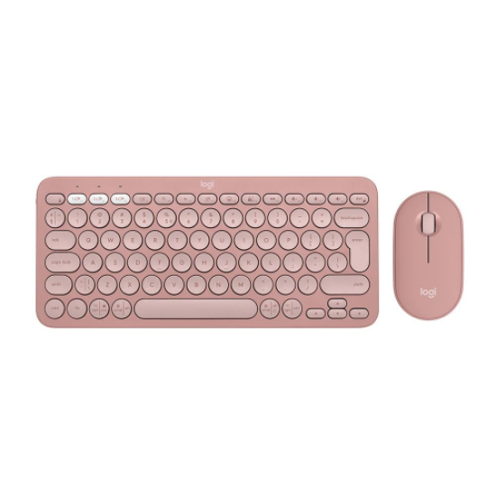 LOGITECH Pebble 2 Combo, Rose, 920-012247, Bluetooth, Türkçe, Q, Multimedya, Mini Klavye Mouse Set