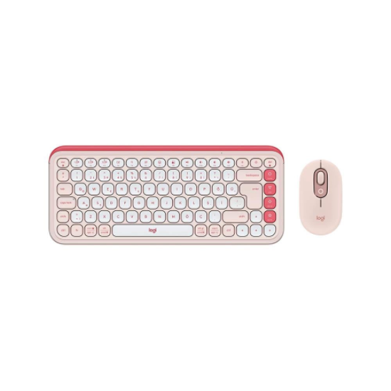 LOGITECH POP ICON COMBO, Rose-Beyaz, 920-013077, Kablosuz, Türkçe Q, Klavye Mouse Set