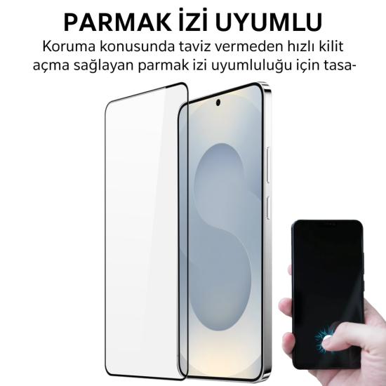 SAM S26 PLUS – Samsung Antistatik Cam Tam Kaplayan Ekran Koruyucu (Parmak İzi)