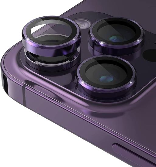 16 Pro / 15 Pro / 14 Pro / 16 Pro Max / 15 Pro Max / 14 Pro Max - Kamera Lens Koruyucu (Mor)