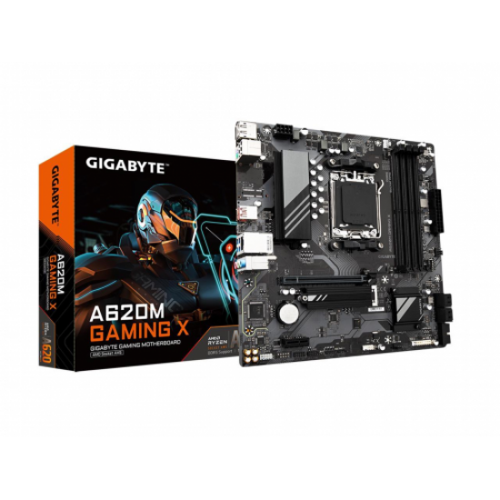 GIGABYTE A620M-GAMING X rev.1.0, 4xDDR5, 1xM.2, HDMI,DP, Type-C, AMD Ryzen 7000 Serisi, AM5 Soket Anakart