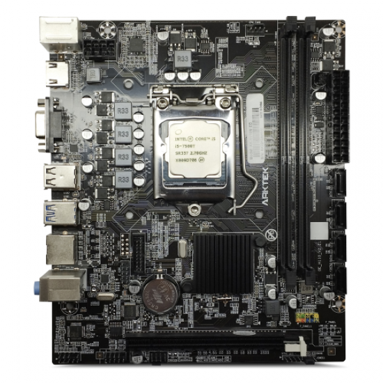 ARKTEK AK-H110M EG + INTEL i5-7500T İşlemci, ALPHA FORCE, 2xDDR4, D-SUB, HDMI, 7.Nesil, LGA1151 Soket, Anakart İşlemci Birlikte
