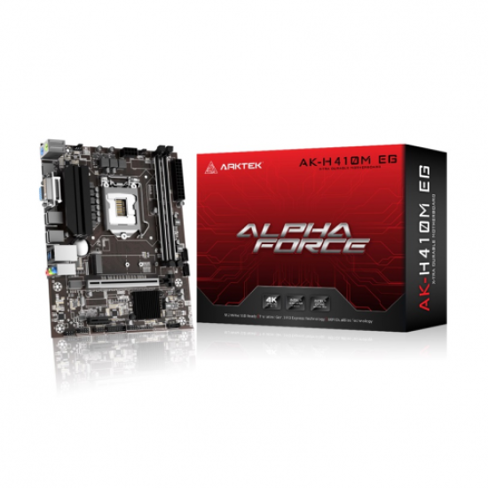 ARKTEK ALPHA FORCE, AK-H410M EG VA, 2xDDR4, M.2, D-Sub, HDMI, 10.Nesil, LGA1200 Soket, Anakart