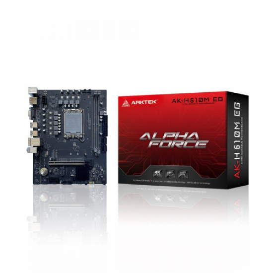 ARKTEK ALPHA FORCE, AK-H610MB EG, 2xDDR4, M.2, D-SUB, HDMI, DP, 12-13.Nesil, LGA1700 Soket, Anakart