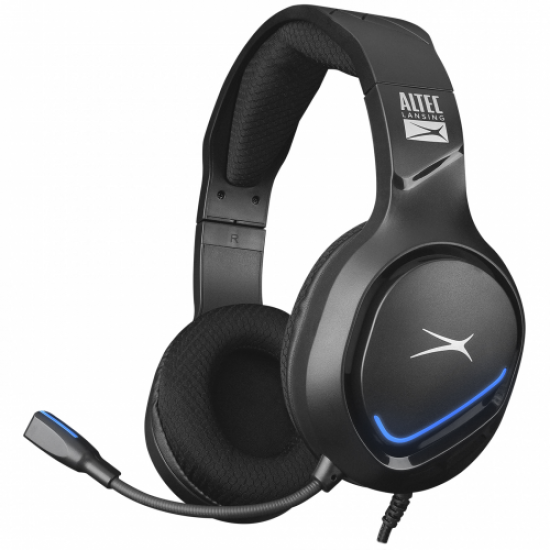 Altec Lansing ALGH9603, Siyah, PS4/XBOX/Mobil  Uyumlu, USB+3.5mm, Mavi Led Aydınlatma, USB Kablolu, Gaming Mikrofonlu Kulaklık