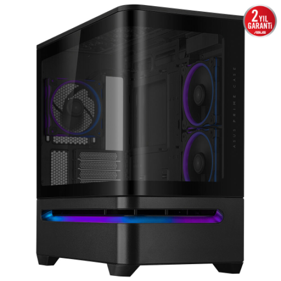 ASUS PRIME AP202 TG ARGB, PSU YOK, Tempered Glass, Kavisli Panel, ARGB, mATX, GAMING KASA