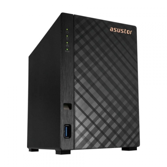 ASUSTOR AS1102T, 1Gb DDR4 Ram, 2 Yuvalı (2x22TB Destek), 1x2.5GbE Network, 2xUSB 3.2, Tower NAS (Yedekleme) Cihazı