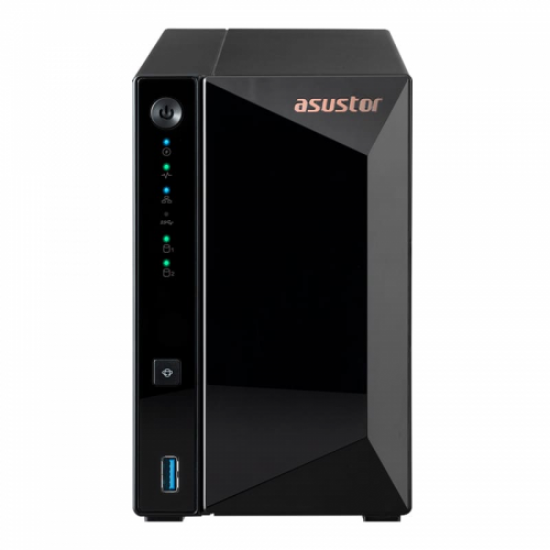ASUSTOR AS3302T, 2Gb DDR4 Ram, 2 Yuvalı (2x22TB Destek), 1x2.5GbE Network, 3xUSB 3.2, Tower NAS (Yedekleme) Cihazı