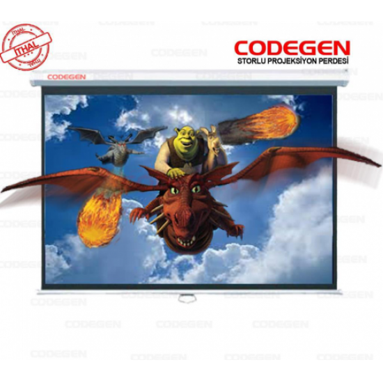 Codegen AX-20 STORLU PROJEKSİYON PERDESİ 200x200 (Arkası Siyah Fonlu - Duvar/Tavan Asılabilir)