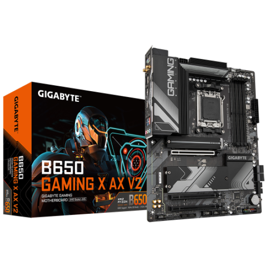 GIGABYTE B650 GAMING X AX V2, 4xDDR5, 3xM.2, DP, HDMI, Type-C, Wi-Fi 6E, Bluetooth v5.3, AM5 Soket GAMING Anakart