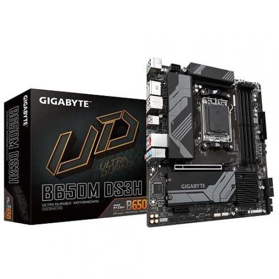 GIGABYTE B650M-DS3H rev.1.0, 4xDDR5, 2xM.2, HDMI, DP, Type-C, AMD Ryzen 7000 Serisi, AM5 Soket Anakart