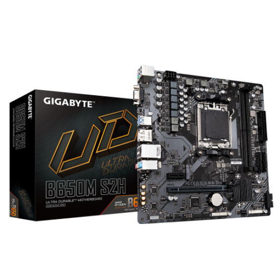 GIGABYTE B650M S2H, rev.1.0, 2xDDR5, M.2, DP, HDMI, VGA, AMD Ryzen 7000 Serisi, AM5 Soket Anakart