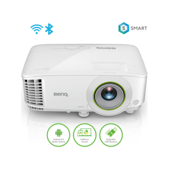 BENQ EW600, 3600 ANSI, 1280x800 WXGA, 1xHDMI, VGA, USB Okuyucu, DLP, Kablosuz Wireless, Android, SMART, Projeksiyon