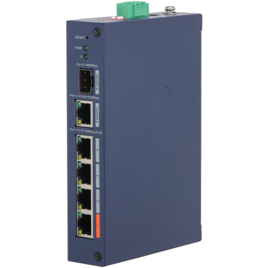 DAHUA CHS4106-4ET, 4 Port, Megabit,  1 Port Gigabit Uplink, 1 Port Gigabit SFP, Cloud Yönetilebilir, Switch